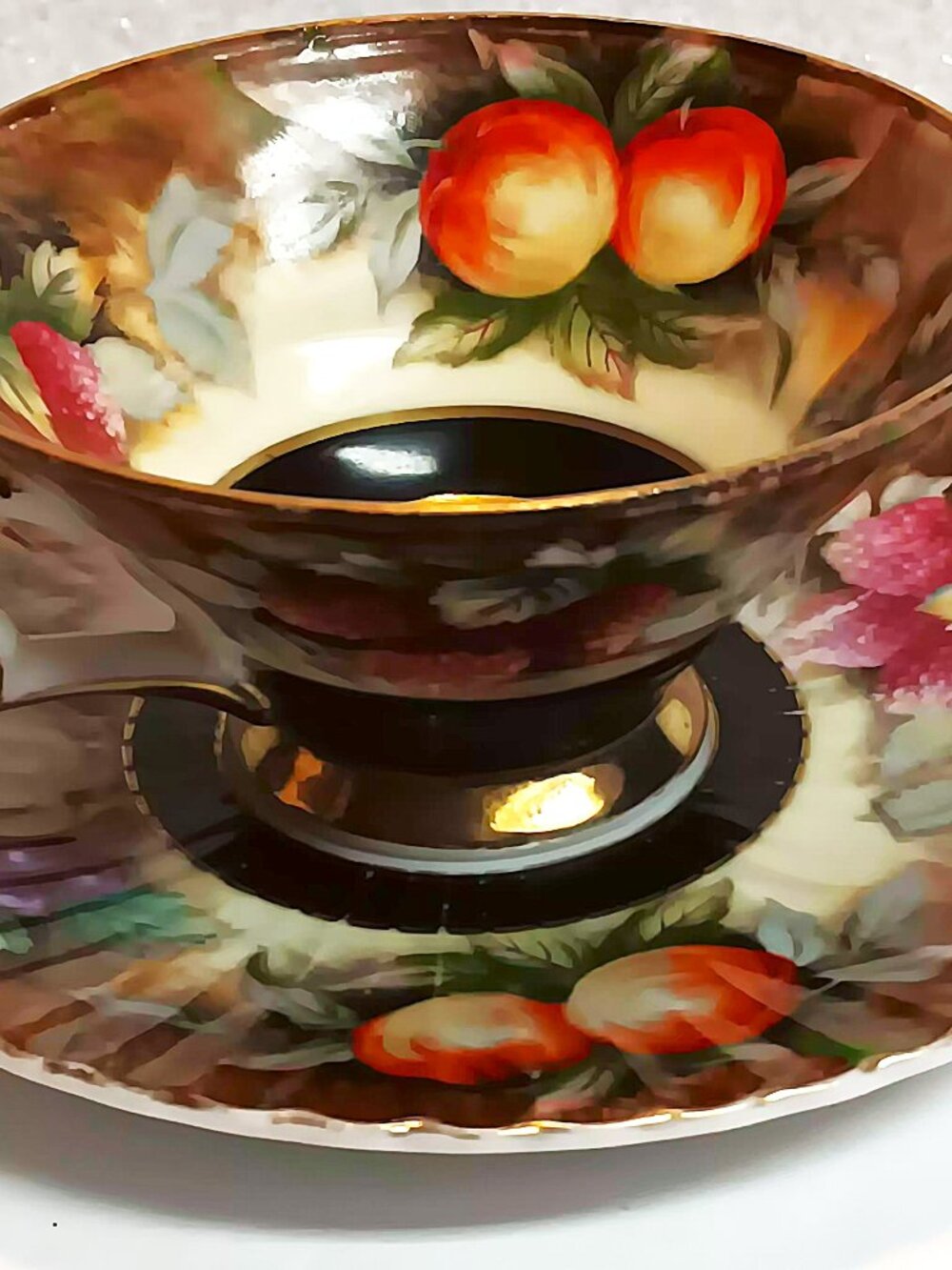 Vintage 1950's Lefton Heritage Orchard cup and saucer.